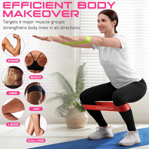 Resistance Bands for Working Out, Exercise Bands for Women & Men, Latex Elastic Bands for Yoga, Pilates, Fitness