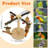 Finches Rotating Bird Perch Stand Toy Natural Wooden Parakeet Toys with Edible Chew Toy Interactive Spinning Toy Bird