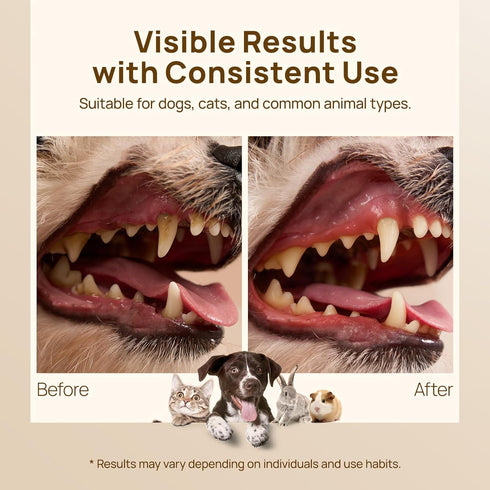 Vet-Recommended 50 Count HICC PET Pro Dog Teeth Cleaning Wipes, Finger Toothbrush for Dogs & Cats, No-Rinse Dental Care