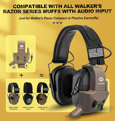 W01 Communication Walkie Talkies Compatible with Walker's Razor Slim Electronic Ear Muffs, Handsfree for Outdoors