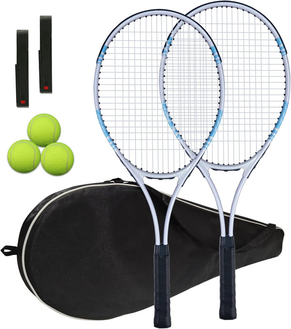 UUBEMM Tennis Rackets for 2 Players - Lightweight Recreational Racquets for Adult Training with Carrying Cover