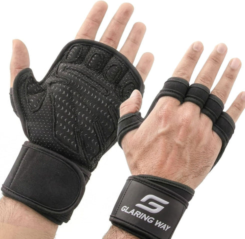 Glaring Way Neoprene Padded Weight Lifting Gloves for Men and Women - Ventilated Workout