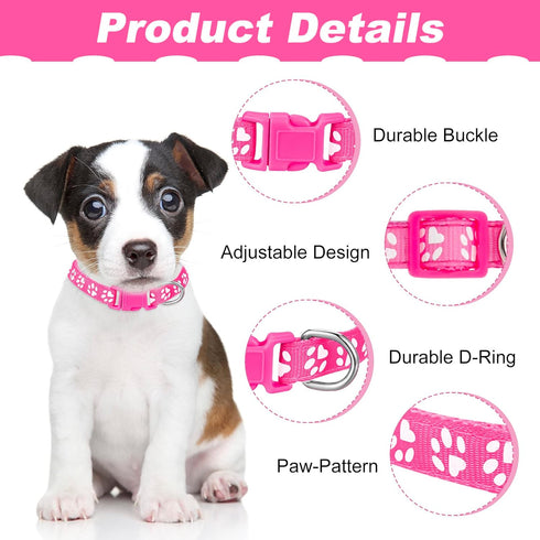 18 Pcs Adjustable Puppy Collars for Litter, Soft Nylon Whelping ID Collars with Safety Quick Release Buckle for Small