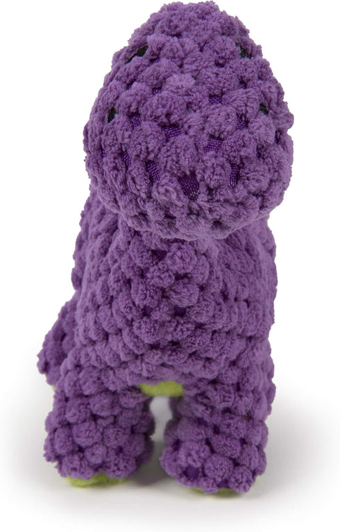 goDog Checkers Just for Me Dinos Bruto Squeaky Plush Dog Toy - Mini, Purple, Chew Guard Technology
