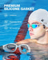 ZIONOR G1 Lite Swim Goggles with Cap, Comfortable Anti-Fog Swimming Goggles Set for Adult Men and Women