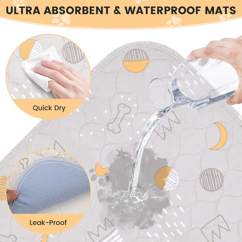4 Pack 18 24 UPSKY Washable Pee Pads for Dogs x Reusable Puppy Pads Waterproof Pet Training Pads, Non-Slip Dog Mats