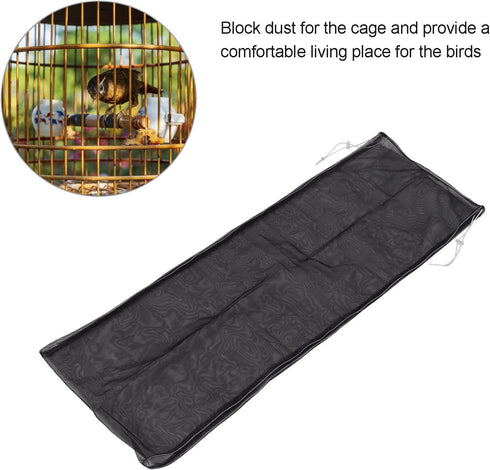 EVTSCAN Adjustable Birdcage Nylon Mesh Net, Dustproof Seed Catcher Guard Cover for Parrots, Parakeet, Macaw Cage