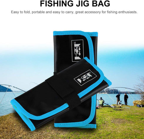 Jig Bag, Fishing Lure Jig Bag Waterproof PVC Pockets, Fishing Tackle Gear Tools Accessories Bag 31x22cm/12.2x8.6inch