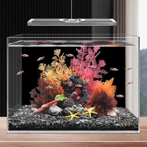 Rainmae 15.7" x 39.3" Aquarium Background, Premium Static Cling Black Fish Tank Wallpaper