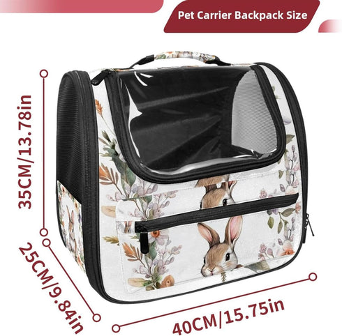 Travel-Friendly Transparent Bunny Rabbit Pet Carrier for Small Dogs and Kittens