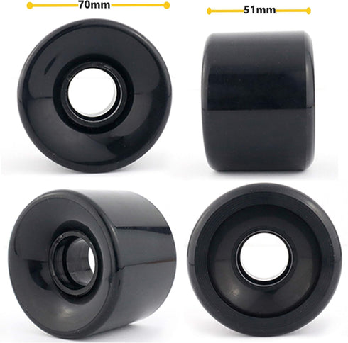VJ Longboard Truck and Wheel, 70mm Wheels w 7inch 180mm Trucks, Longboard Bearings and Hardware