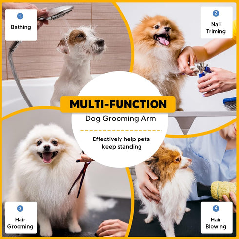 Adjustable Dog Grooming Arms with Anti-Slip Metal Clamp, Portable Arm for Table with 1 Loop Noose for Dogs/Cats