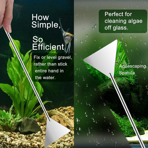 4Pcs Aquascaping Tools Kit, Long and Strong Aquarium Tweezers, Scissors, Algae Scraper, Plant Trimming Kit for