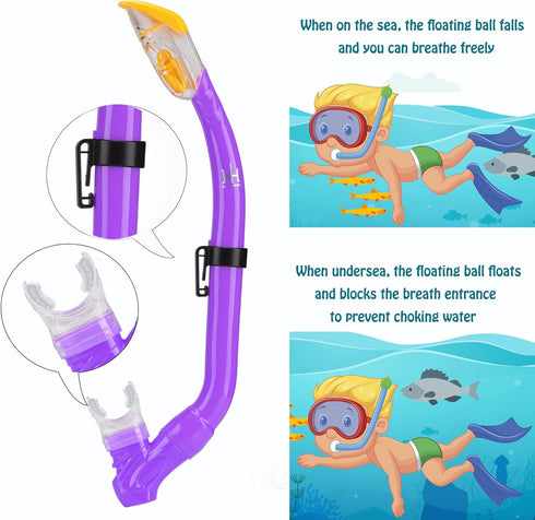 Set Packages, Swimming Kids Mask Fins Snorkel Snorkeling with Diving Mask, Snorkel, Adjustable Swim Fins, Mesh Bag