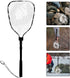 Foldable Fishing Net for Trout and Shrimp, Portable Silicone Mesh Landing Net with Aluminum Frame, Compact Lightweight