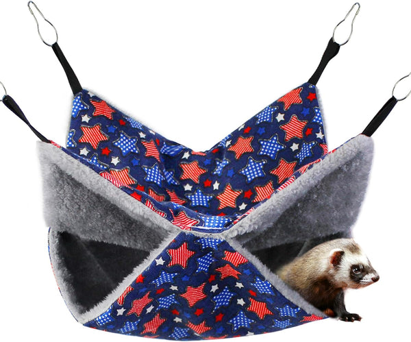 Petonfun Guinea Pig Hideout Toys, Ferret Hammock, Rat Cage Accessories Set -