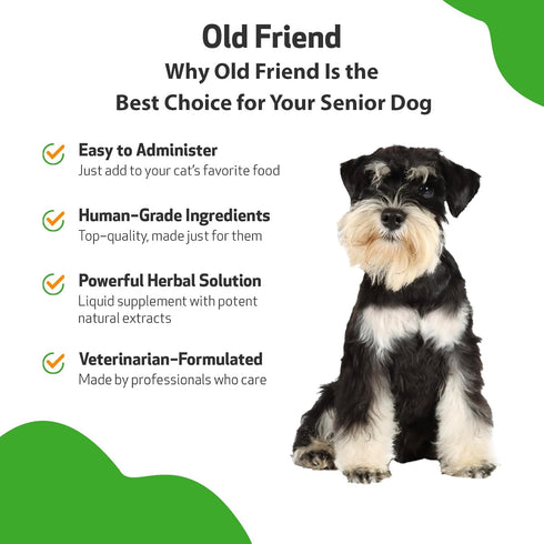 Pet Wellbeing Old Friend for Senior Dogs, 2 oz - Vet-Formulated Natural Herbal Supplement for Joint Mobility Support
