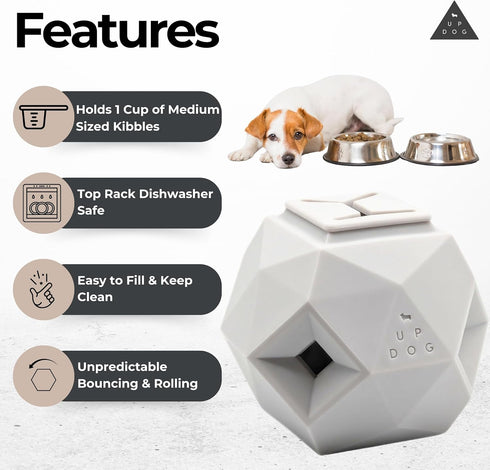 Treat Dispensing Balls for Medium Dogs - Interactive Cat Toy for Self-Play, 3.6 x 3.6 in