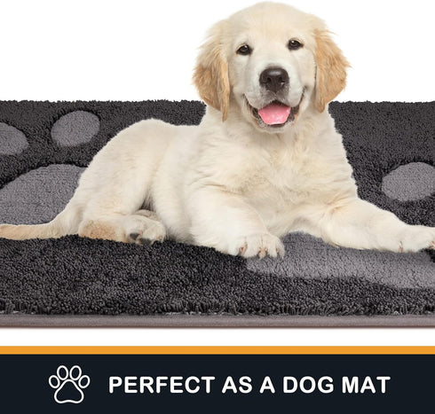 PURRUGS Dirt Trapper Door Mat 20" x 31.5" - Non-Skid Machine Washable Microfiber Entryway Rug for Muddy Shoes