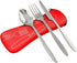 Reusable Travel Utensils Set with Case, Fork, Spoon, Knife, Optional Reusable Straws for Office, Travel, Camping