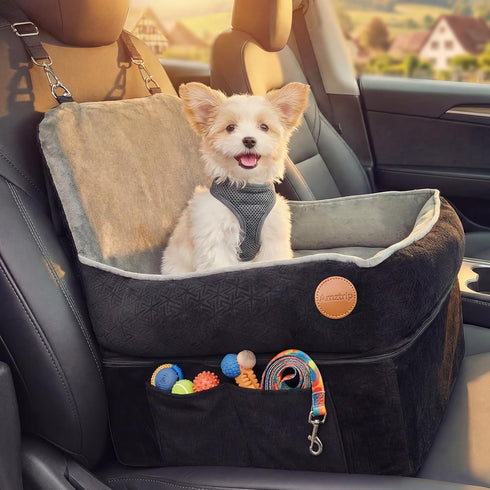 Amztrip Elevated Dog Cat Car Safety Seat - Waterproof,Black