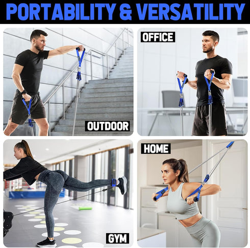 WALITO Resistance Bands Set with Handles, Door Anchor, Legs Ankle Straps for Heavy Resistance Training