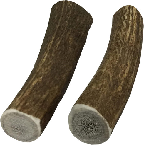 Elk Antler Chews for Dogs | Twin Pack Large Whole Naturally Shed USA Collected A-Grade Premium Antlers | All Natural