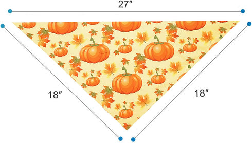 Pohshido 2 Pack Dog Thanksgiving Bandana, Reversible Triangle Bibs for Small Medium Large Dogs, Fall Pumpkin Turkey
