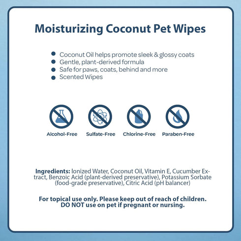 Best Pet Supplies 8" x 9" Pet Grooming Wipes, 100 Pack for Dogs & Cats, Plant-Based Deodorizer