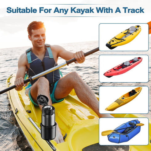 Kayak Cup Holder with Rubber Tab, Multifunctional Kayak Water Bottle Holder Drink Holder, Phone Holder, Fishing Tool, Kayak Track Mount Install, Kayak Accessories for Fishing (Black) by Acoretoas