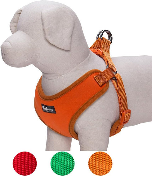 Blueberry Pet 4 Colors Better Basic Dog Harness Vest, Orange Fusion, Chest Girth 17" - 21"