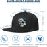 Skull Finger Flat Bill Hat for Men, Black Snapback Baseball Cap, Fitted Rock N Roll Skeleton Hand Hat