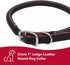 Coastal Pet - Circle T Oak Tanned Leather Round Dog Collar - Comfortable Dog Collar for Pets with Long Hair or Sensitive Skin - Pet Collar Made from Full-Grain Leather - Black, 5/8" x 16"
