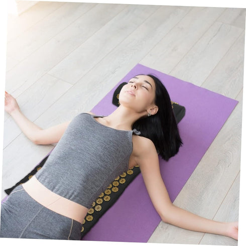 2pcs Set Portable Acupressure Yoga Mat and Pillow with Storage Bag Lightweight Acupuncture Massage for Neck for Users