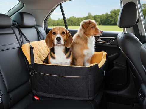 55 lbs, 2 Large Dog Car Seat Booster Seat Bed for Pets up to Black, Travel Safety | Fits Small Dogs Pets| Washable