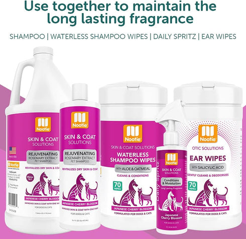 Nootie Daily Spritz Pet Conditioning Spray - Dog Conditioner for Sensitive Skin, Japanese Cherry Blossom, 16 oz