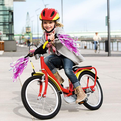 Kids Bike Bell and Streamers - 1 Pack Flower Bicycle Bell with 2 Pack Bike Streamers for Girls' Bike Accessories