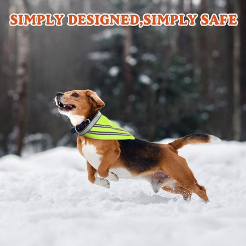 2 Pcs Reflective Dog Bandana - High Visibility Neon Orange Green Reflective Scarf for Safety Dog Gear