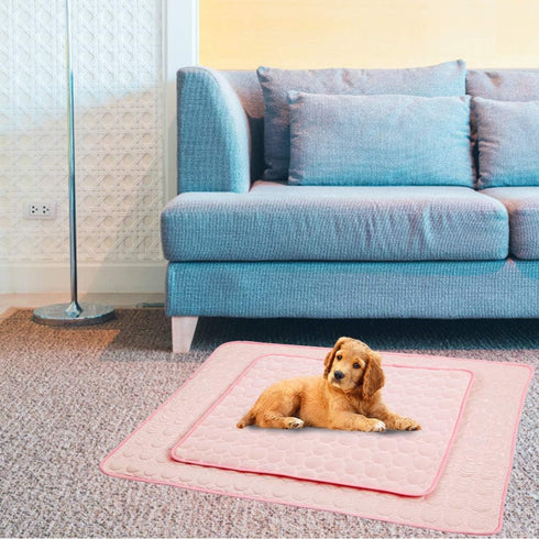 Washable Dog Cooling Mat, Ice Silk Self Cooling Pad Blanket for Dogs, Indoor & Outdoor Car Seats