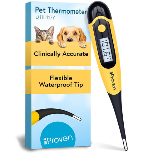 iProven Dog & Cat Thermometer, Accurate Fever Detection, Comfortable Flexible Tip, Waterproof, Fast Readings in 20 sec,