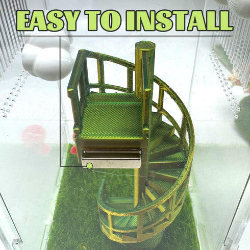 Jumping Spider Enclosure Accessories Fun Spinning Stairs, Jumping Spider Climbing Toy with Magnetic Mount for Jumping