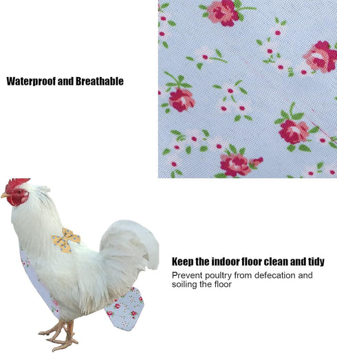 Pet Chicken Duck Diapers, Washable Reusable and Adjustable Nappy Poultry Cloth for Goose Duck Hen Chicken Health