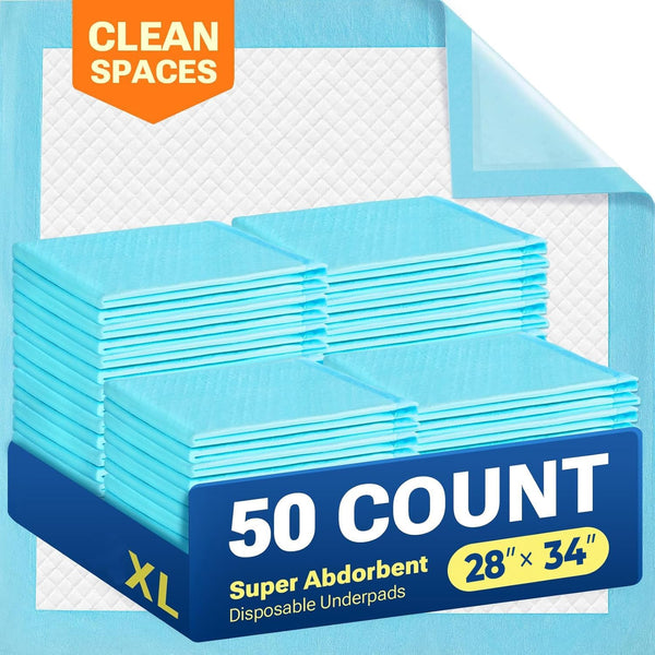 CLEAN SPACES Extra Large Puppy Pads 28"x34",Super Absorbent Disposable Pee Pads for Dogs /