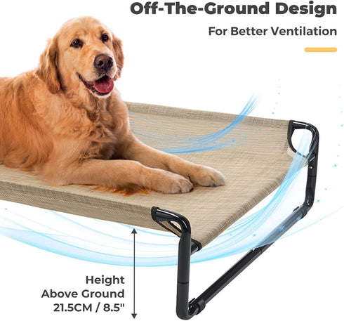 Veehoo Original Cooling Elevated Dog Bed - Outdoor Raised Cots for Large Dogs, Portable Standing Pet Bed with Washable