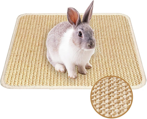 Rabbit Scratching Pad, 16 x 12 Inch Natural Sisal Bunny Scratch Mat
