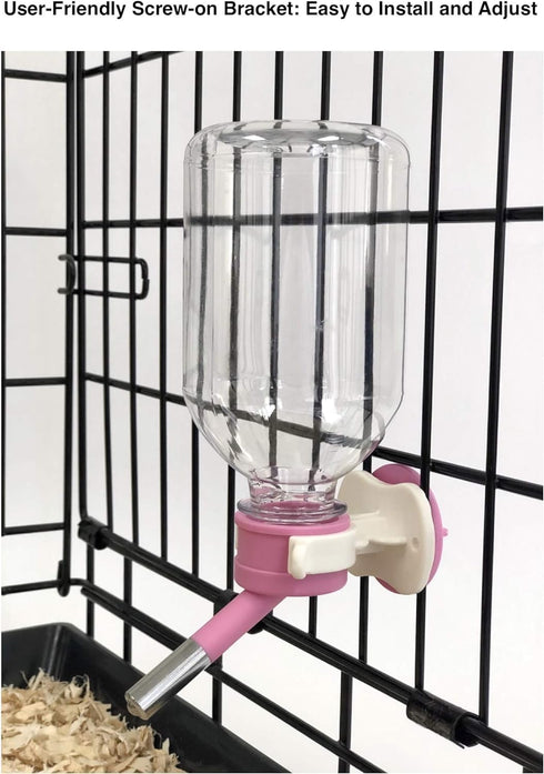 Choco Nose Patented Mini No-Drip Water Bottle/Feeder for Small Pets, 10.2oz, Nozzle 10mm, Pink (C125)