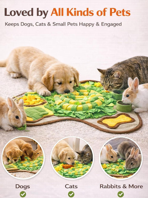 28.3''x28.3'' HOPET Snuffle Mat for Dogs Large Breed, Interactive Puzzle Dog Food Mat, Easy to Clean, Durable, Mental
