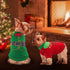 HYLYUN 2 Pack Christmas Dog Shirts - Cute Printed Puppy T-Shirt for Small Dogs and Cats Christmas Cosplay Apparel