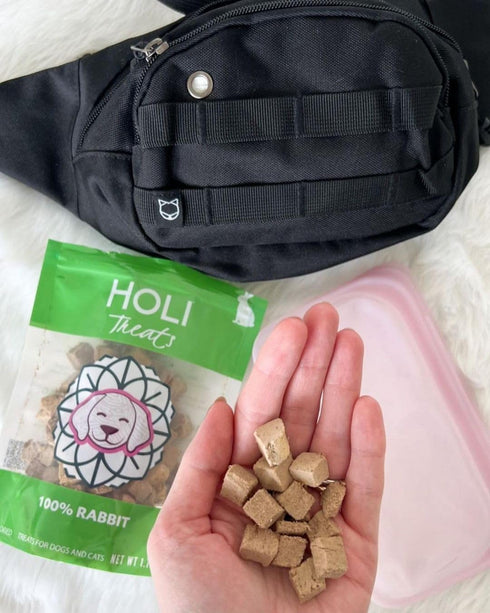 HOLI Freeze Dried Rabbit Treats for Dogs - All Natural, 100% Made in USA, Grain Free, 3.5oz