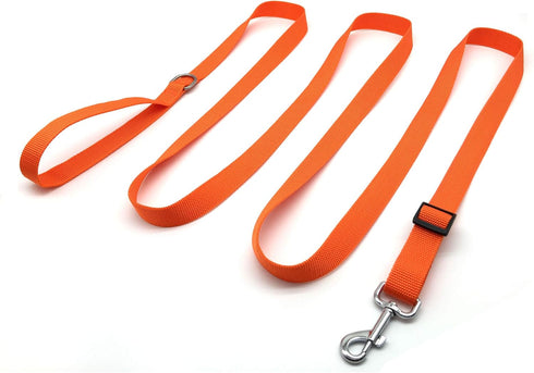 TAIAN Adjustable Nylon Dog Leash, 10 Foot Long Leash for Medium, Large Dogs, Orange